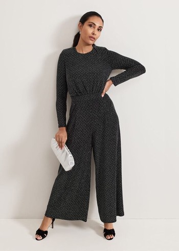 Phase Eight Petite Sasha Sparkle Jumpsuit Black Canada | WOGUNF-095